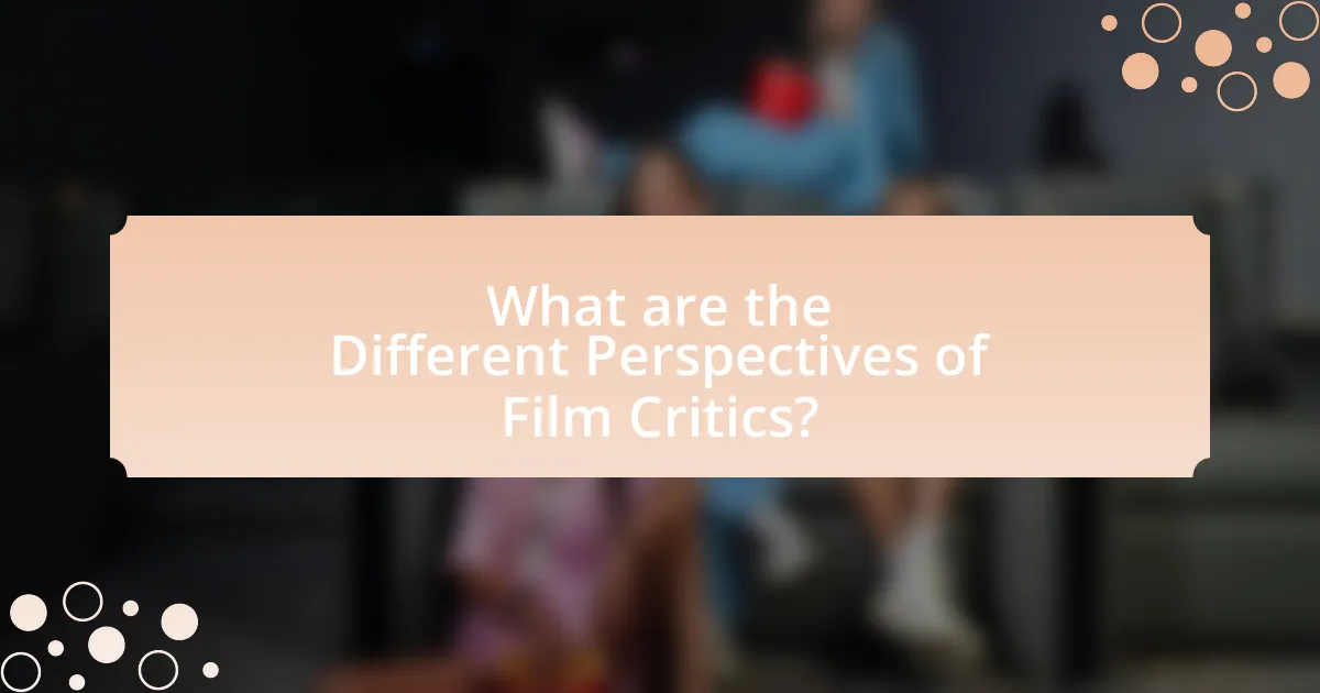 What are the Different Perspectives of Film Critics?