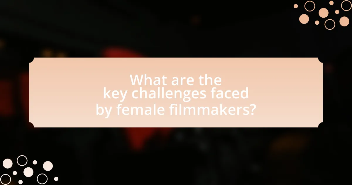 What are the key challenges faced by female filmmakers?