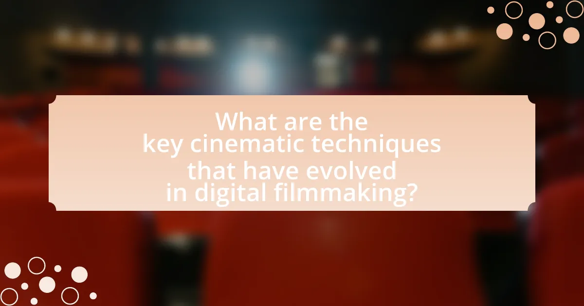 What are the key cinematic techniques that have evolved in digital filmmaking?