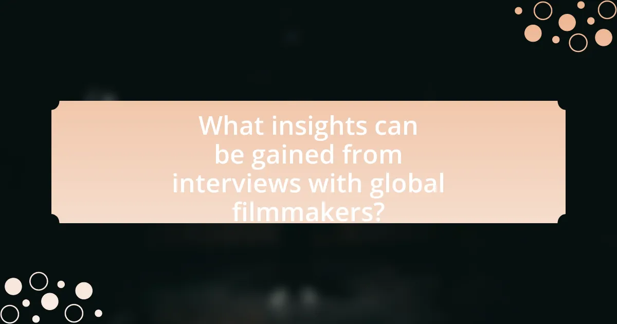 What insights can be gained from interviews with global filmmakers?