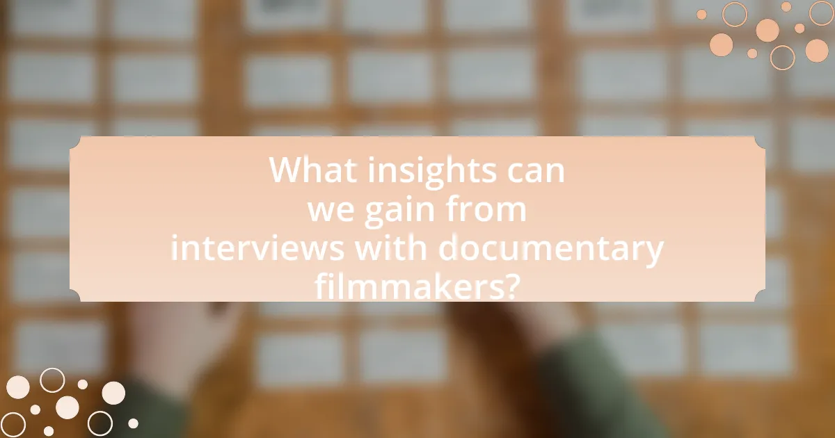 What insights can we gain from interviews with documentary filmmakers?