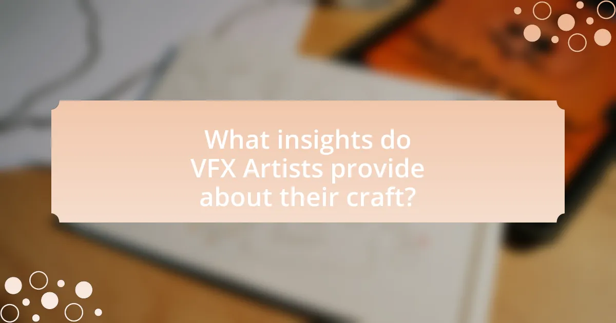 What insights do VFX Artists provide about their craft?
