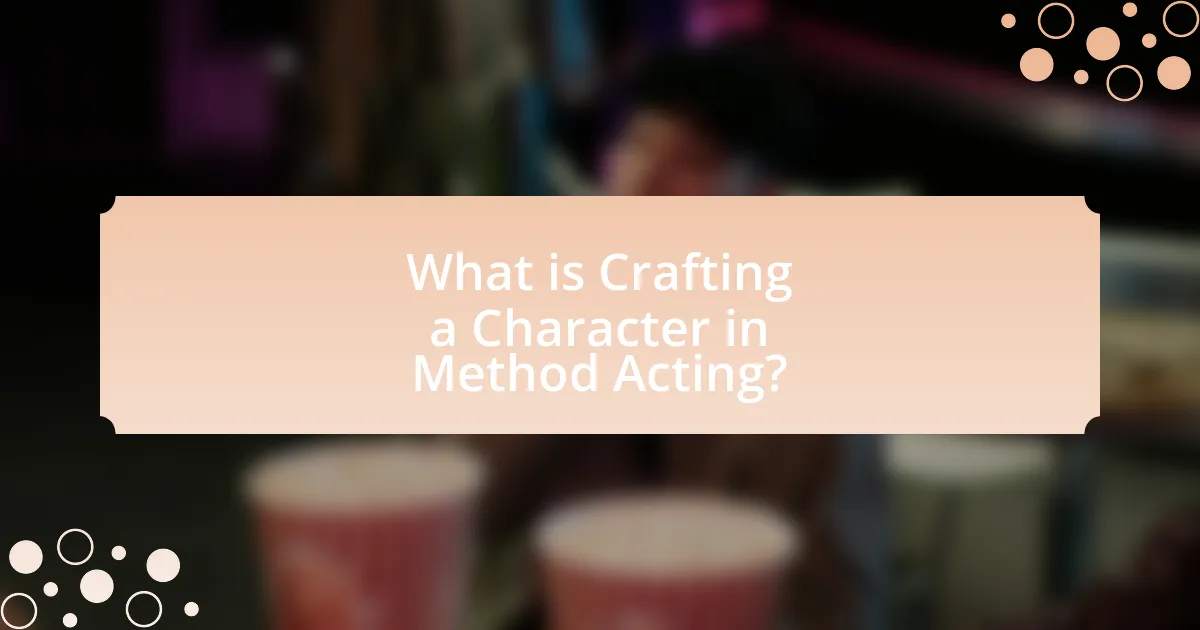What is Crafting a Character in Method Acting?