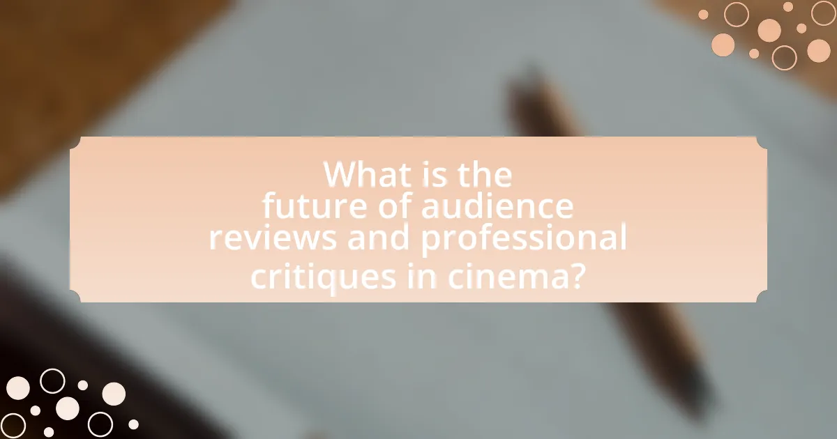 What is the future of audience reviews and professional critiques in cinema?