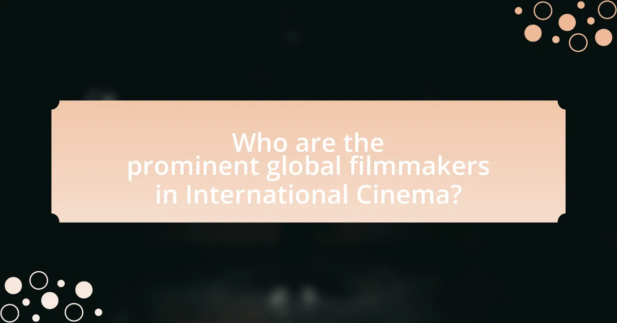 Who are the prominent global filmmakers in International Cinema?